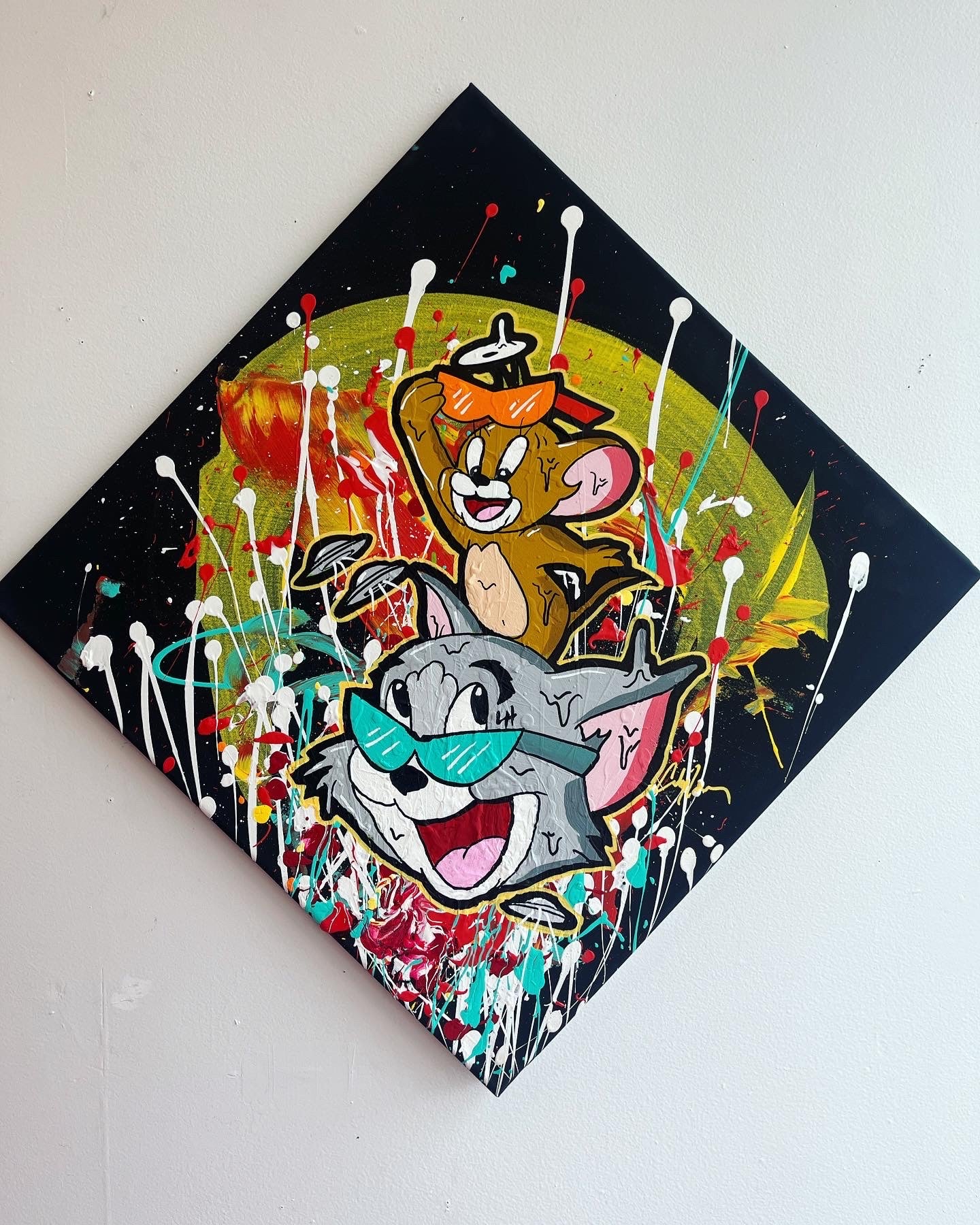 Acrylic Painting - Tom and Jerry Drip